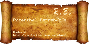 Rozenthal Barnabás névjegykártya
